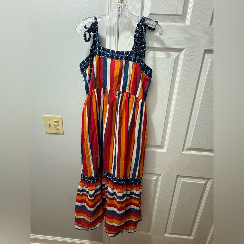 PRINTFRESH The Way Around Dress Garnet Glow Season Stripes Size Medium - Picture 2 of 4